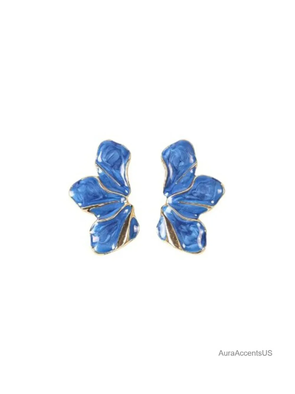 Large Floral Stud Earrings for Women, Alloy & Enamel, Lightweight Everyday